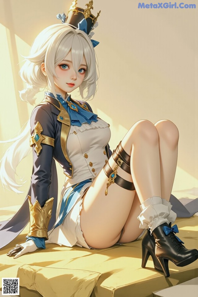 Hentai - Luminous Charm of the Aquatic Enchantress Set.1 20250125 Part 7 No.0f6260 A woman sitting on top of a bed with a crown on her head.