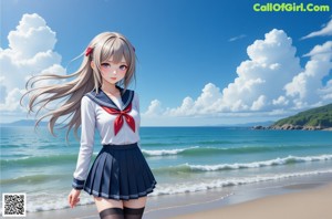 a woman in a sailor outfit posing for a picture