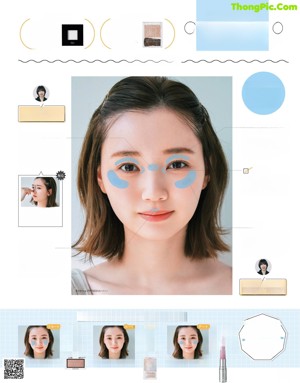 a magazine page with a woman's face and a picture of her face