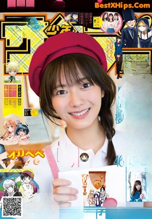 A magazine with a picture of a girl in a red beret.