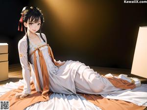 A woman in a kimono is posing for the camera.