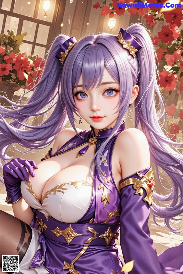 Hentai - Sovereign of Lightning in Exquisite Garb Set.2 20250126 Part 17 No.7365f6 A woman with long purple hair wearing a purple dress.